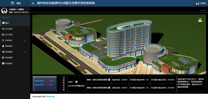 能源优化调配控制后台管理系统html5模板